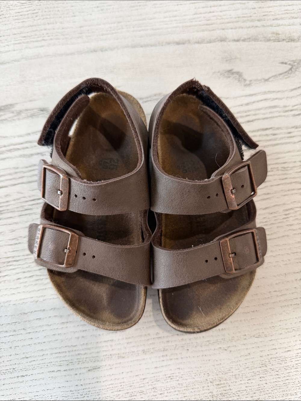 Kids Brown Birkenstock Double-Buckle Sandals
